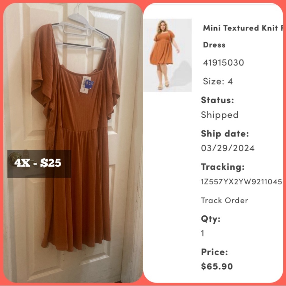 Torrid orange dress 4X